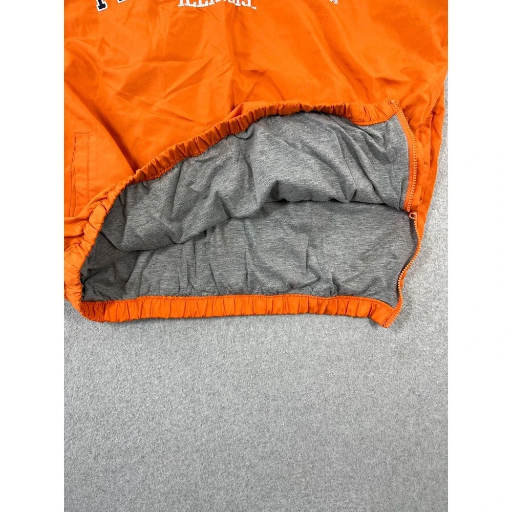 University Of Illinois Pullover Mens XL Orange Side Zip Lined 58 Sports